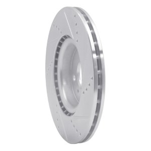 Fiat 124 Spider Brake Rotor (1) - Front Left - R1 Concepts - Drilled & Slotted - Silver - `16-`25